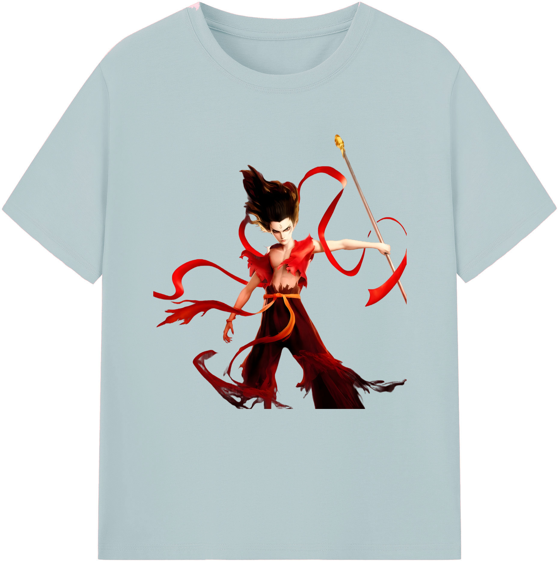 （画像用） Ne Zha 2 ナタ 魔童の大暴れ 綿100％半袖Tシャツ（フロントプリント）